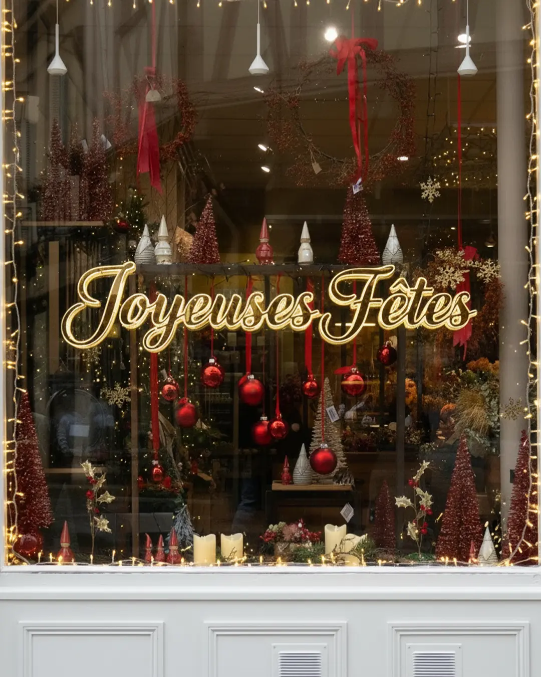 Vitrine de Noël « Joyeuses fêtes »