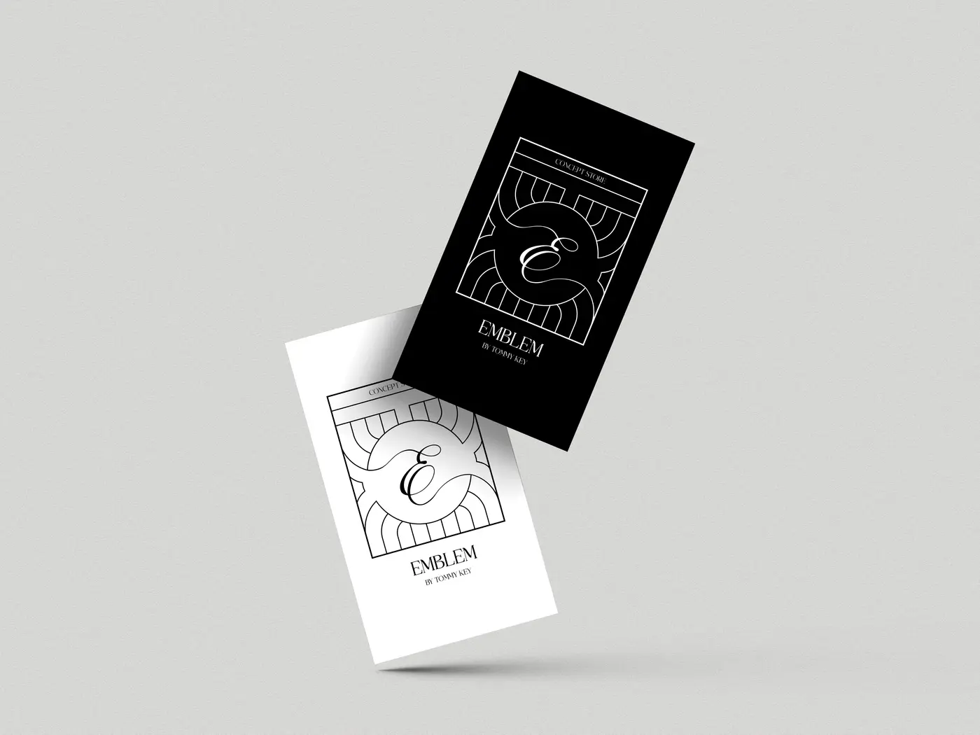 Cartes de visite Emblem, versions noire et blanche