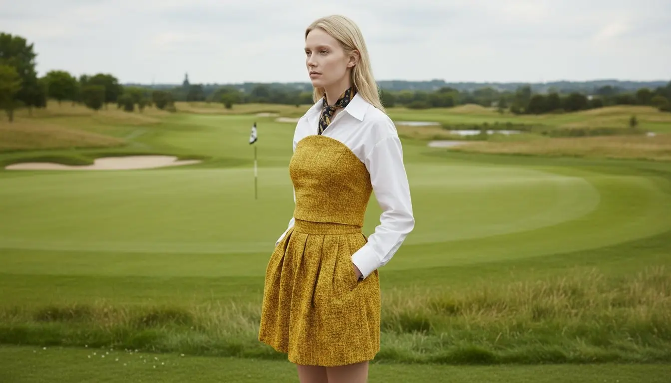 Ensemble doré sur un parcours de golf