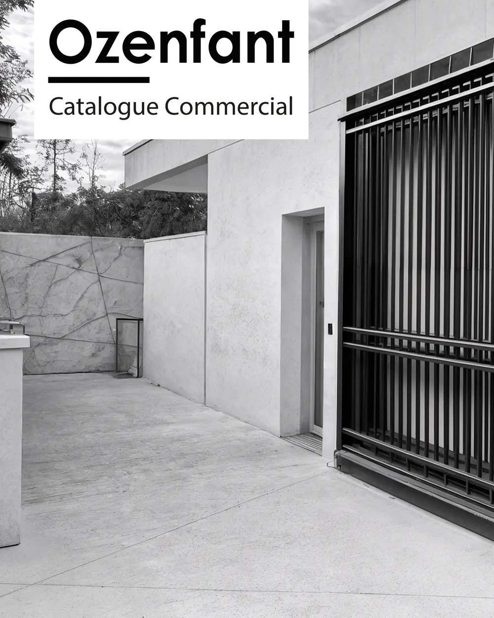 Couverture du catalogue commercial Ozenfant avec un portail de haute sécurité