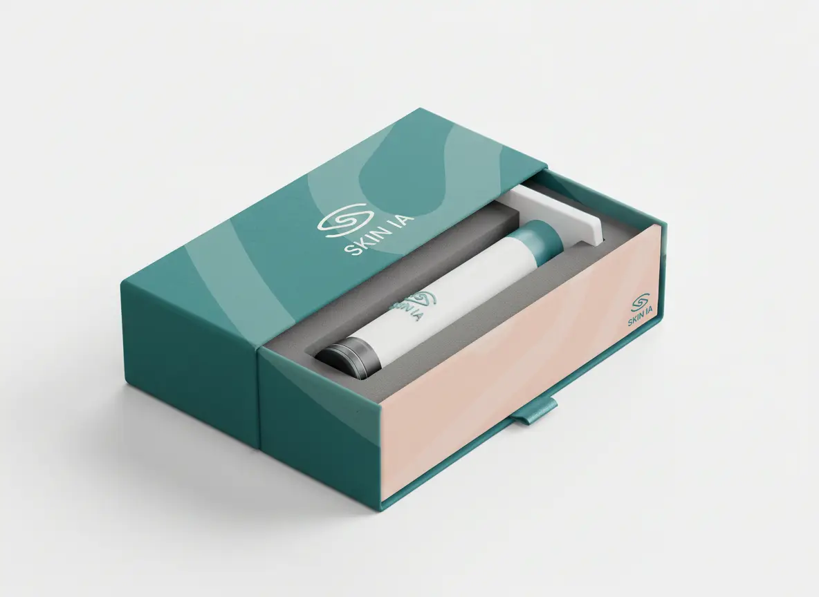 Coffret ouvert avec le dispositif SKIN IA