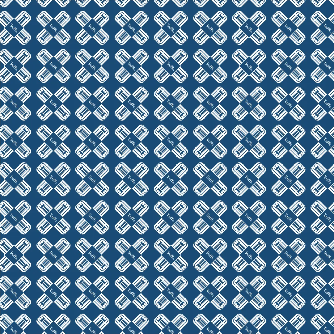Motif graphique Touffu bleu et blanc