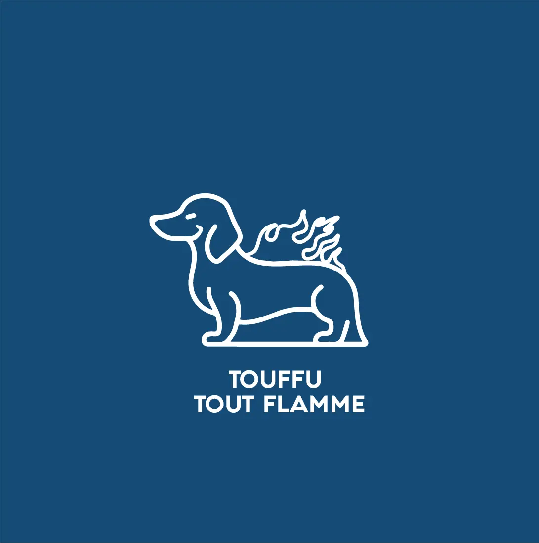 Mascotte teckel « Touffu tout flamme »
