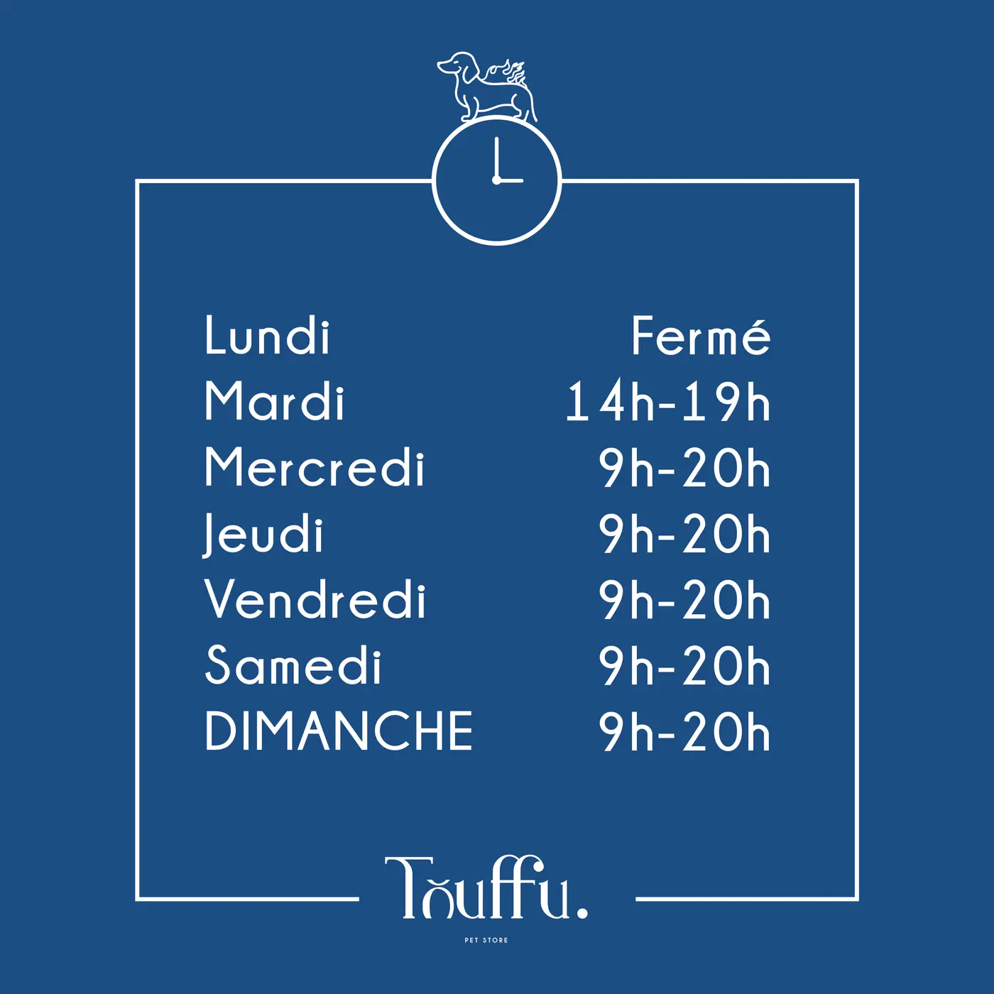 Vitrophanie des horaires d’ouverture